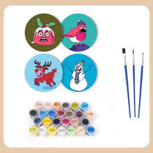 Afbeelding in Gallery-weergave laden, Schilderen op Nummer Onderzetters 15cm (4 stuks) - Creatief Kerstcadeau 1