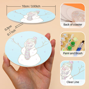 Schilderen op Nummer Onderzetters 15cm (4 stuks) - Creatief Kerstcadeau 1