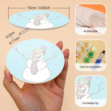 Afbeelding in Gallery-weergave laden, Schilderen op Nummer Onderzetters 15cm (4 stuks) - Creatief Kerstcadeau 1