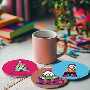 Schilderen op Nummer Onderzetters 15cm (4 stuks) - Creatief Kerstcadeau 2