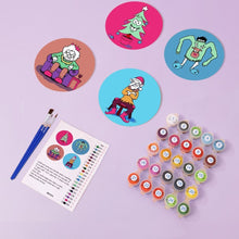 Afbeelding in Gallery-weergave laden, Schilderen op Nummer Onderzetters 15cm (4 stuks) - Creatief Kerstcadeau 2