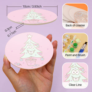 Schilderen op Nummer Onderzetters 15cm (4 stuks) - Creatief Kerstcadeau 2