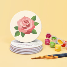Afbeelding in Gallery-weergave laden, Schilderen op Nummer Onderzetters 10cm (6 stuks) - Pastelboeket