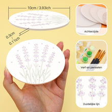 Afbeelding in Gallery-weergave laden, Schilderen op Nummer Onderzetters 10cm (6 stuks) - Pastelboeket