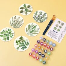 Afbeelding in Gallery-weergave laden, Schilderen op Nummer Onderzetters 10cm (6 stuks) - Aromatische Kruiden