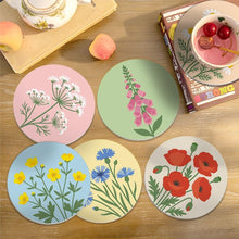Afbeelding in Gallery-weergave laden, Schilderen op Nummer Onderzetters 10cm (6 stuks) - Wilde Bloemen