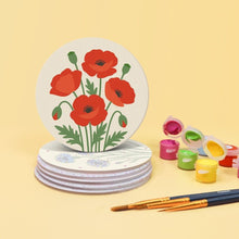 Afbeelding in Gallery-weergave laden, Schilderen op Nummer Onderzetters 10cm (6 stuks) - Wilde Bloemen
