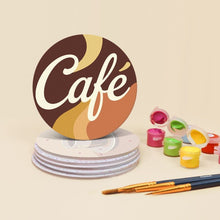 Afbeelding in Gallery-weergave laden, Schilderen op Nummer Onderzetters 10cm (6 stuks) - Parijs Café