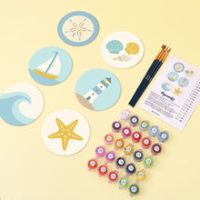 Afbeelding in Gallery-weergave laden, Schilderen op Nummer Onderzetters 10cm (6 stuks) - Zeebries