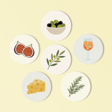 Afbeelding in Gallery-weergave laden, Schilderen op Nummer Onderzetters 10cm (6 stuks) - Mediterrane Smaken