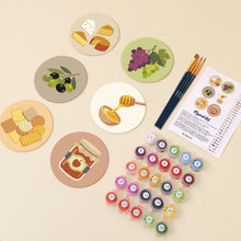Afbeelding in Gallery-weergave laden, Schilderen op Nummer Onderzetters 10cm (6 stuks) - Mediterraan Aperitief