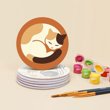 Afbeelding in Gallery-weergave laden, Schilderen op Nummer Onderzetters 10cm (6 stuks) - Kattenleven