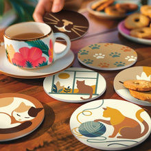 Afbeelding in Gallery-weergave laden, Schilderen op Nummer Onderzetters 10cm (6 stuks) - Kattenleven