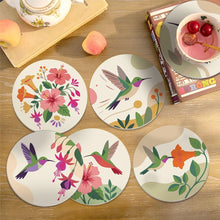 Afbeelding in Gallery-weergave laden, Schilderen op Nummer Onderzetters 10cm (6 stuks) - Dans van Kolibries