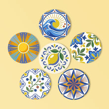 Afbeelding in Gallery-weergave laden, Schilderen op Nummer Onderzetters 10cm (6 stuks) - Mediterrane Motieven