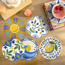 Afbeelding in Gallery-weergave laden, Schilderen op Nummer Onderzetters 10cm (6 stuks) - Mediterrane Motieven