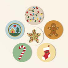 Afbeelding in Gallery-weergave laden, Schilderen op Nummer Onderzetters 10cm (6 stuks) - Kerstmagie