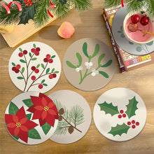 Afbeelding in Gallery-weergave laden, Schilderen op Nummer Onderzetters 10cm (6 stuks) - Feestelijk gebladerte