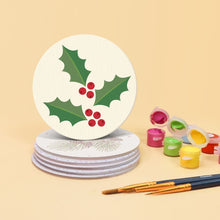 Afbeelding in Gallery-weergave laden, Schilderen op Nummer Onderzetters 10cm (6 stuks) - Feestelijk gebladerte