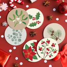 Afbeelding in Gallery-weergave laden, Schilderen op Nummer Onderzetters 10cm (6 stuks) - Feestelijk gebladerte