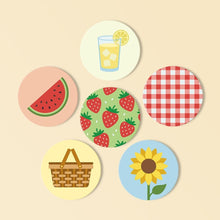 Afbeelding in Gallery-weergave laden, Schilderen op Nummer Onderzetters 10cm (6 stuks) - Zomerpicknick