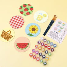 Afbeelding in Gallery-weergave laden, Schilderen op Nummer Onderzetters 10cm (6 stuks) - Zomerpicknick