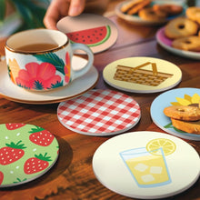 Afbeelding in Gallery-weergave laden, Schilderen op Nummer Onderzetters 10cm (6 stuks) - Zomerpicknick