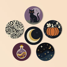 Afbeelding in Gallery-weergave laden, Schilderen op Nummer Onderzetters 10cm (6 stuks) - Halloweenmagie