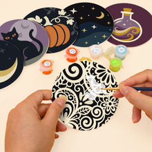 Afbeelding in Gallery-weergave laden, Schilderen op Nummer Onderzetters 10cm (6 stuks) - Halloweenmagie