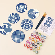 Afbeelding in Gallery-weergave laden, Schilderen op Nummer Onderzetters 10cm (6 stuks) - Mediterraan blauw