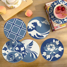Afbeelding in Gallery-weergave laden, Schilderen op Nummer Onderzetters 10cm (6 stuks) - Mediterraan blauw