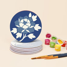 Afbeelding in Gallery-weergave laden, Schilderen op Nummer Onderzetters 10cm (6 stuks) - Mediterraan blauw