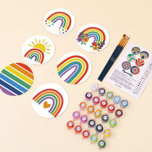 Afbeelding in Gallery-weergave laden, Schilderen op Nummer Onderzetters 10cm (6 stuks) - Kleurrijke regenboog