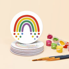 Afbeelding in Gallery-weergave laden, Schilderen op Nummer Onderzetters 10cm (6 stuks) - Kleurrijke regenboog