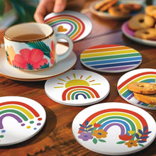 Afbeelding in Gallery-weergave laden, Schilderen op Nummer Onderzetters 10cm (6 stuks) - Kleurrijke regenboog