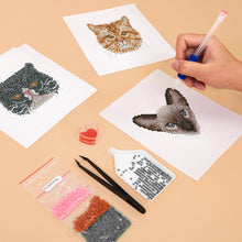 Afbeelding in Gallery-weergave laden, Mini Diamond Painting 15x20cm (4 stuks) - Kattenvrienden