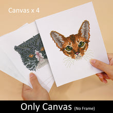 Afbeelding in Gallery-weergave laden, Mini Diamond Painting 15x20cm (4 stuks) - Kattenvrienden