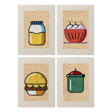 Afbeelding in Gallery-weergave laden, Punch Needle Set (4 stuks) met frames - Snacktijd 1