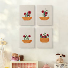 Afbeelding in Gallery-weergave laden, Punch Needle Set (4 stuks) met frames - Bloemenmand