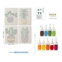 Afbeelding in Gallery-weergave laden, Punch Needle Set (4 stuks) met frames - Woestijnplanten Collectie