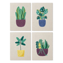 Afbeelding in Gallery-weergave laden, Punch Needle Set (4 stuks) met frames - Zonnige Planten Sfeer