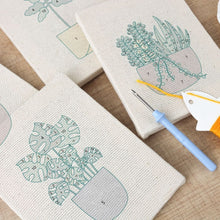 Afbeelding in Gallery-weergave laden, Punch Needle Set (4 stuks) met frames - Zonnige Planten Sfeer