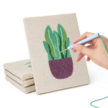 Afbeelding in Gallery-weergave laden, Punch Needle Set (4 stuks) met frames - Zonnige Planten Sfeer
