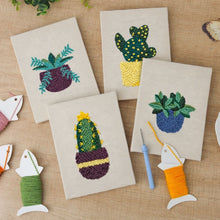 Afbeelding in Gallery-weergave laden, Punch Needle Set (4 stuks) met frames - Moderne Plantenpotten