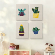 Afbeelding in Gallery-weergave laden, Punch Needle Set (4 stuks) met frames - Moderne Plantenpotten