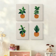 Afbeelding in Gallery-weergave laden, Punch Needle Set (4 stuks) met frames - Stedelijke Jungle 1