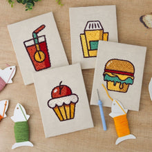 Afbeelding in Gallery-weergave laden, Punch Needle Set (4 stuks) met frames - Fastfood Plezier