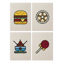 Afbeelding in Gallery-weergave laden, Punch Needle Set (4 stuks) met frames - Zoet en Streetfood