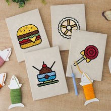 Afbeelding in Gallery-weergave laden, Punch Needle Set (4 stuks) met frames - Zoet en Streetfood