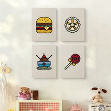 Afbeelding in Gallery-weergave laden, Punch Needle Set (4 stuks) met frames - Zoet en Streetfood